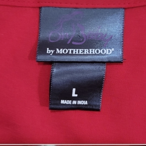 Oh Baby by Motherhood Women's 100% Polyester red maternity top size Large - Picture 3 of 5